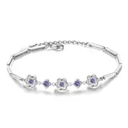 2PCS Copper plating Jewelry Bracelet Retro Fashion Woman Purple Bracelet