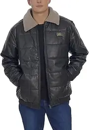 [PAODIKUAI] Men's Cotton Jackets & Coats Zip-Up Jacket Quilted Lined Winter Warm Windbreaker with Pockets