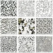 9 Pcs Camo Stencils for Spray Paint, Camouflage Spray Paint Templates Camo Pattern Stencil Kit Camo Paint Stencils for Boat Metal DIY Crafts