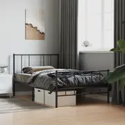 Metal Bed Frame with Headboard Single Double Queen King Size Bed Base vidaXL