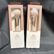 x2~ECOTOOLS Luxe Collection Plush Pink Powder Makeup Cosmetic Brush, 3223