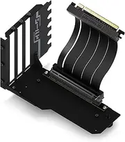 EZDIY-FAB Vertical GPU Mount with High-Speed PCIE 4.0 Riser Cable, Shield Series, 115mm/4.52in Flexible Extension, 90 Degree Connector, Only Compatible to Full-Opened PCIe Slots-Black-YIHPI344