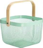 Metal Mesh Steel Basket, Storage Organizer Basket Macaron Blue