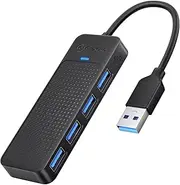 PHIXERO USB 3.0 Hub, 4-Port USB Hub USB Splitter with Super Speed 5Gbps, Ultra Slim USB Port Expander for Laptop, Desktop, Surface Pro, MacBook, Flash Drive