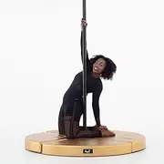 LUPIT POLE - Premium Pole Crash Mat | Dance Mats Perfect for Beginners and Professionals | Premium Round Dance Pole Mats with Sewn-in Handles - 4'11" Wide, 4.72" Thick