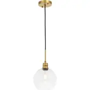Living District LD6206BR Emett 1 Light 8 inch Brass Pendant Ceiling Light