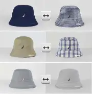 NWT NAUTICA MEN & WOMEN LOGO BUCKET HAT CAP REVERSIBLE 100%COTTON SiZE S/M, L/XL