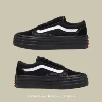 在飛比找蝦皮購物優惠-Vans Old Skool 3sole 厚底 增高 黑底白