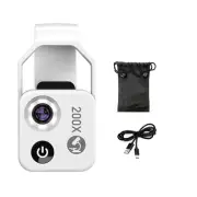 200X Magnification Microscope Lens with CPL Mobile LED Light Micro-Pocket6987