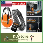 Professional 50 FT Drain Snake with Video Instructions - DIY Pipe Cleaner