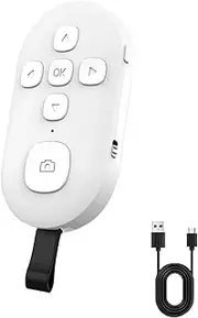 Portable Bluetooth Remote Control, Phone Page Turner, Rechargeable Remote Selfie Clicker with Hands Design for Smartphone Tablets (White)