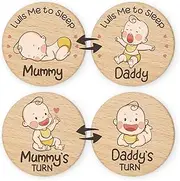 Funny Baby Gift New Parents Decision Coin Wooden 2 Pcs,Pregnancy Gifts New Dad Mom Gifts,Push Present Shower Gifts for Expecting Parents First Time to be Daddy Mommy Essentials Yellow Color 2