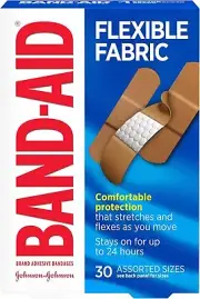Band-Aid Flexible Fabric Adhesive Bandages, Assorted Sizes 30 Ct 381370044307VL
