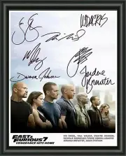 FAST & FURIOUS 7 CAST SIGNED - A4 PHOTO POSTER - VIN DIESEL + 6 CAST