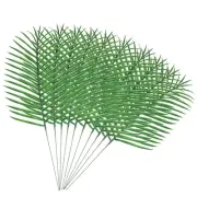10PCS Artificial Palm Tree Faux Leaves Green Plants Greenery for Flowers5736