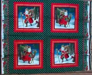 Fabric Pillow Panels Old Time Santa by Joan Messmore Cranston Print Works Co