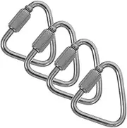LIFKOME 4Pcs Heavy Duty Stainless Steel Chain Locking Rustproof Quick Link Connectors for Lifting Camping Hiking and Keyring Use Sturdy and Safety Hooks
