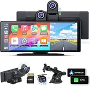 [2025 Upgrade] Apple Carplay Screen for Car&Android Auto Screen with 2.5K Dash Cam,Backup Camera,Portable 9.3" HD IPS Screen for Car,GPS Navigation,Bluetooth,AirPlay,AUX/FM for All Vehicles