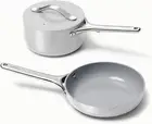 Caraway Mini Cookware Set - Non-Stick Ceramic Fry Pan (1.05 Qt, 8") & Sauce Pan