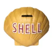 Shell Clam Money Bank Box Cast Iron Petrol Oil Man Cave Bar Pub Club - New