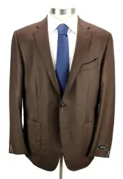 ERMENEGILDO ZEGNA Sport Coat 44 R (54 EU) Brown Check Wool Slim Fit Blazer NWT