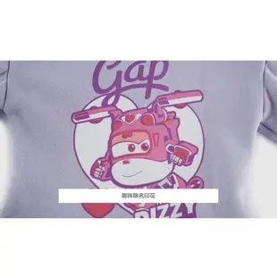 Gap 嬰兒裝 Gap x Super Wings聯名 Logo印花長袖洋裝-紫色(771431)