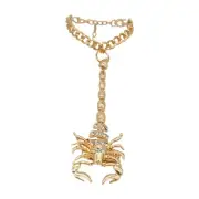 Fancy Women Gold Metal Scorpion Hand Chain Slave Bracelet Ring Jewelry DS-3706