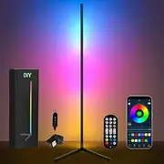 [Xmart] RGBIC Corner Floor Lamp,165cm LED Corner Lamp with Remote & App Control, Modern LED Light with Music Sync and 16Million DIY Colors,Color Changing Standing Floor Light for Gaming Room,Living Room