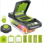，Manual Vegetable Chopper with Container, Fruit Cutter, Potato Slicer, Salad ...