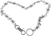 [G·PE House] 26" Mens Motorcycle Biker Trucker Jean Key"Barbed Wire" Wallet Chain Silver