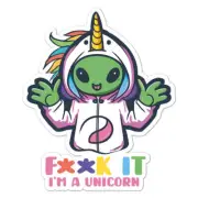Alien I'm A Unicorn Sticker Decal