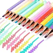 KERIFI Glitter Highlighters, 12 Pastel Sparkle Highlighters Chisel Tip, Quick-Dry, Smear-Resistant, Sparkly Highlighter for Journal Planner, Metallic School Supplies, Cute Highlighter for Note Taking