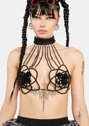 Dark Moon Phase Body Chain Bra