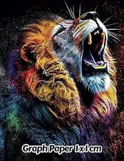 Abstract Lion Graph Paper 1x1 cm: 1cm Squared Grid Paper | Gift For People Who Love Cats, Wildlife Animal Lovers | For Back To School, Office, Work | 8.5 x 11 Inches | 111 Pages | v14