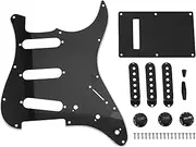 Aswalling Set Of 3 Ply Black 11 Hole Sss Guitar Pickguard Strat Back Plate Pickup Covers Knobs Guitarra Tips Guitar Parts & Accessories-52 x 52 x 52Mm