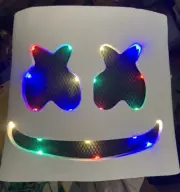 LED Mask Halloween DJ Mask Light up Music Festival Full Head Cosplay Costume