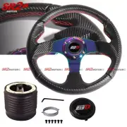 For Eclipse 3000GT Lancer JDM Initial D Neo Chrome Carbon Steering Wheel + Hub (for: Mitsubishi)