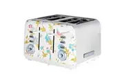 Laura Ashley Elveden 29cm Electric 4-Slice Bread Toaster 1850W Food Kitchen WHT
