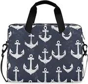 Quteprint Ocean Sea Anchor 15.6 Inch Laptop Bag Briefcase for Business, Water-Resistant Computer Bag Fits 14-16 Inch Notebook for Men Women, Office Travel Work Backpack, Multi, 40x7.5x30cm