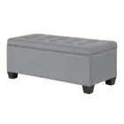 Artiss Blanket Box Storage Ottoman Linen Fabric Foot Stool Chest Toy Bed Grey