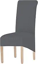 Chair Covers for Dining Room Stretch Removable Washable Parson Chair Covers Large Dining Chair Slipcovers Seat Protector for Living Room, Kitchen, Home, Restaurant (Gray, Set of 6,XL)