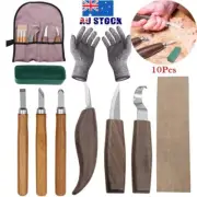 10PCS Wood Carving Tools Chisel Woodworking Whittling Cutter Chip Hand Tool Kit