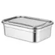 304不銹鋼保鮮盒飯盒長方形收納盒帶蓋大號食物凍品冷藏密封盒子