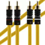 Pair HiFi RCA Cable Audio Signal Wire W/ Gold Plated RCA Plug Interconnect Line