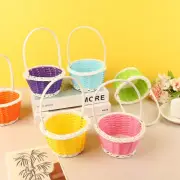 Plastic Rattan Woven Blue Easter Egg Basket Round Storage Basket Home Basket