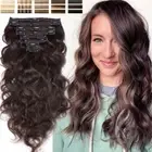 Body Wave Thick Double Weft Clip In Remy Human Hair Extensions Thick Full Head