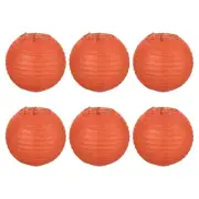 6pcs 6 Inch Folding Hanging Paper Lanterns for Wedding Home Party Orange