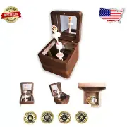 Handcrafted Walnut Music Box with Dance Floor - Sankyo Mechanism Tune