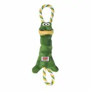 KONG Tugger Knots Frog Squeaky Dog Toy Green