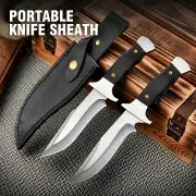 Drop Point Fixed Blade Hunting Survival Army Camp Outdoor Stainless Steel Wood S